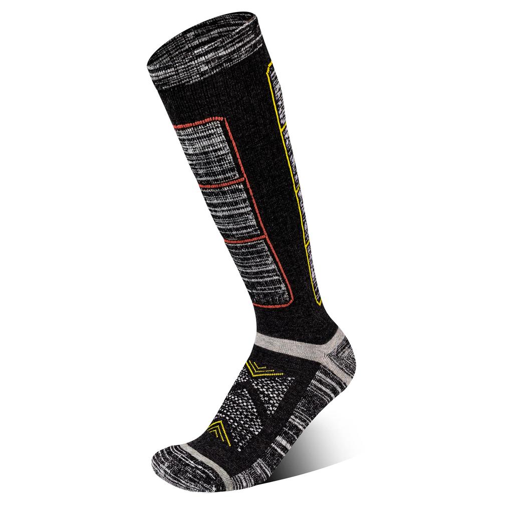 HASOME Snowboarding and Skiing Set of Winter Sports Socks L Yellow Set of Men's Socks, 2, Thick, Cold-Weather, Antibacterial, Odor-Resistant,