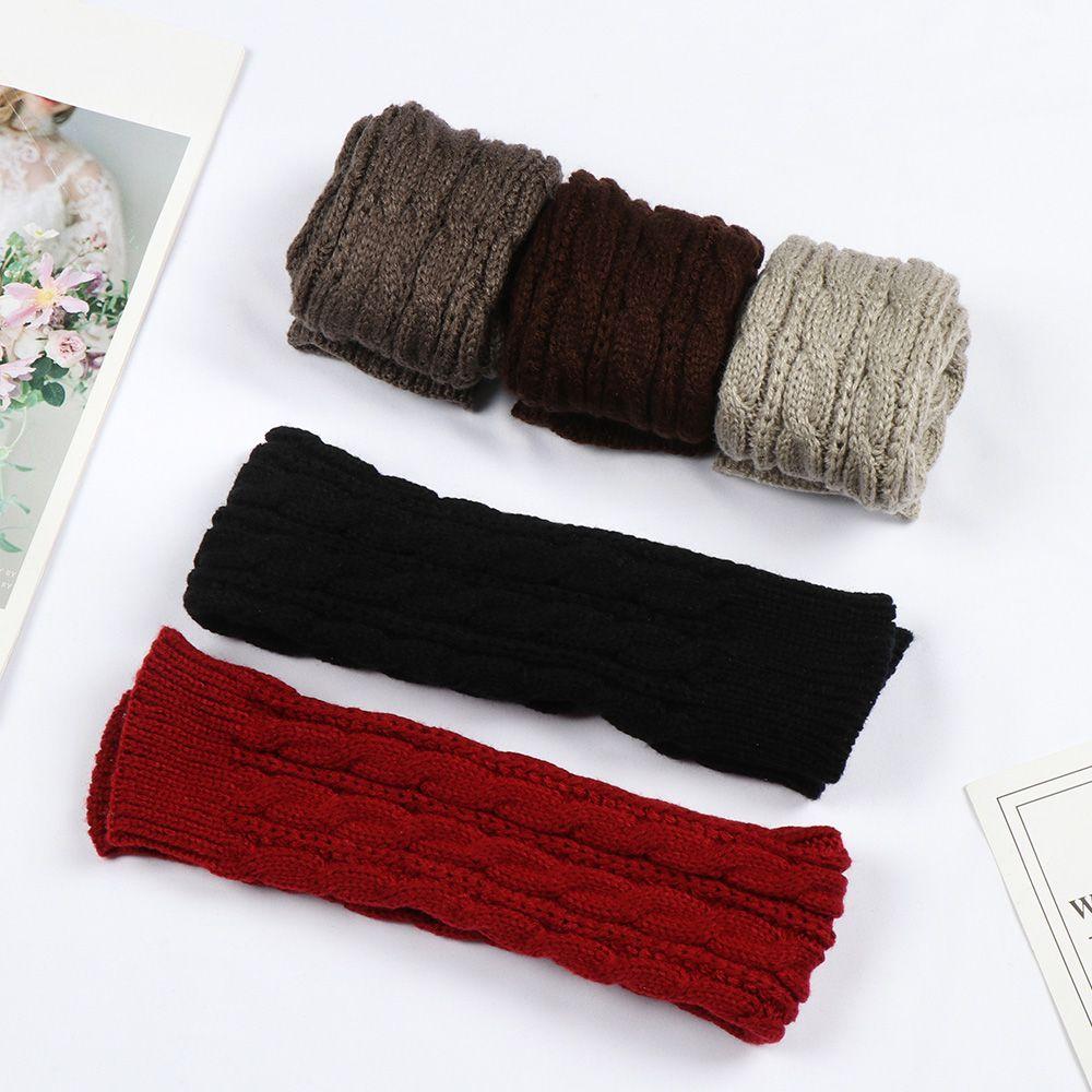 Fashion Button Autumn Winter Spring Knitted Gloves Wool Mittens Long Gloves Arm Warmers