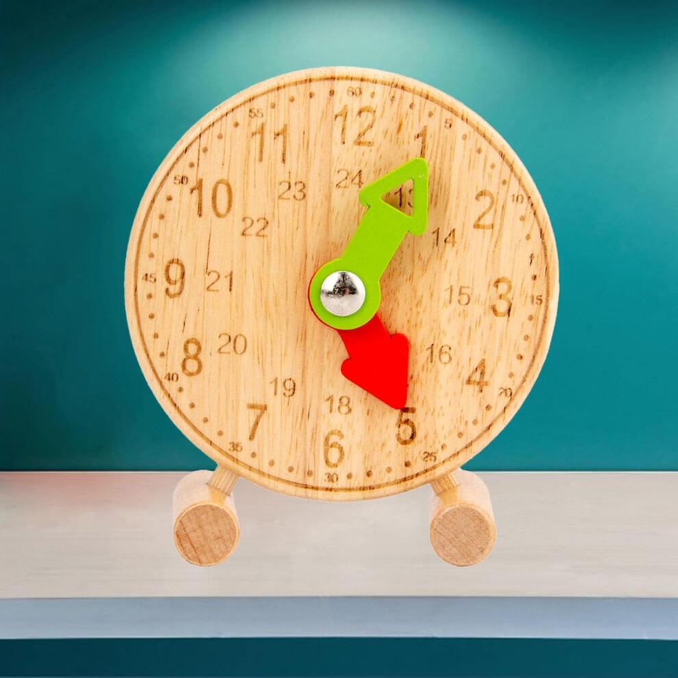 Wooden Learning Clock for Kids - Free Standing Shape and Color Sorting Telling Time Model - Style 1, Educational Toy