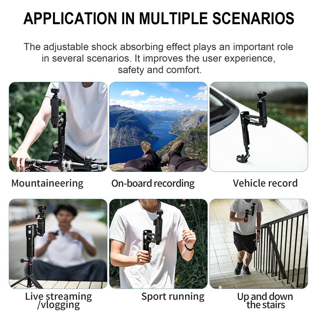 Handheld-Gimbal-Stabilisator für flüssige Videoaufnahmen, einstellbare Dämpfung, Schutzhülle für POCKET 3-Kameraschutz