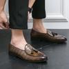 Fashion Casual men's loafers Classic luxury designer style Party or Daily office Black Brown Daily versatile adult leather shoes