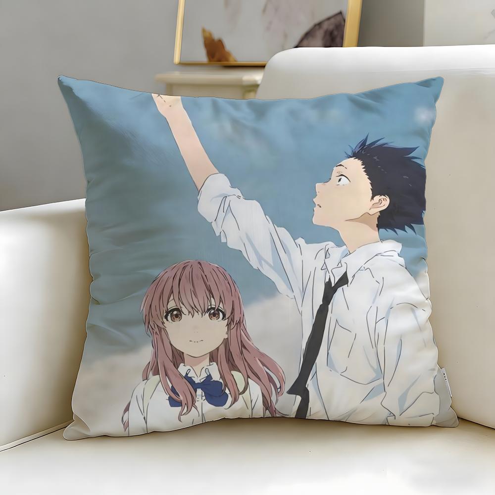 classic anime koe no Katachi Cushion Cover Soft  EasyWash Pillow Case  Versatile for Couch Bed Travel and Office
