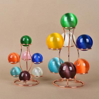 Sfera Metallo Supporto Espositivo 7 Sfera di Cristallo Finto Decorativo Vetro Palla della Fortuna