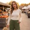 Women's Casual Color Wide Leg Pants Loose Fit Trousers for Everyday Wear