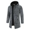 Chaqueta de Hombre Elegante Cárdigan con Cremallera y Capucha de Longitud Media Engrosada Ropa de Abrigo versátil para Otoño/Invierno