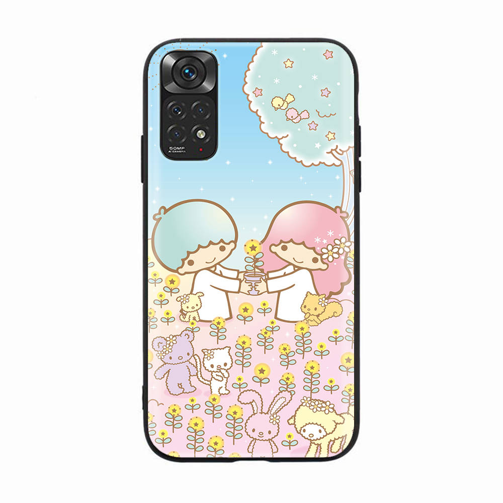 Black Case for Samsung Note 20 Lite S24 Ultra S23 A03 A05 A06 A11 A71 A15 A16 A13 A24 A25 A33 A52 A53 A50 M55 M35 Plus H-4 Little Twin Stars