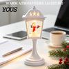 Warm Atmosphere Lighting Christmas Snow Sphere Lamp, Retro Street Lamp Design, Santa Winter Theme Ornament Snowman Tree Night Light for Bedroom,
