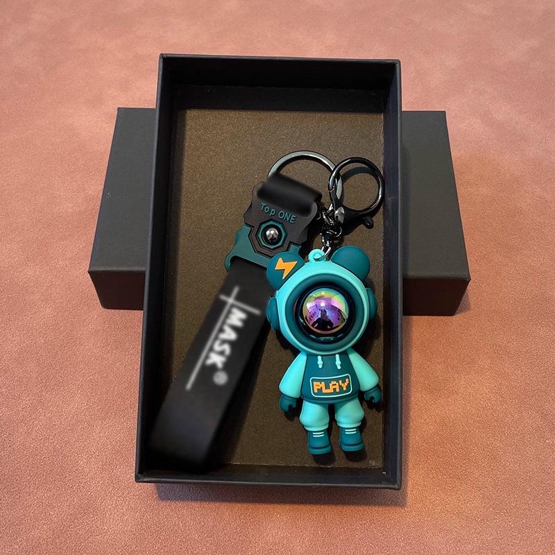 Cute Cartoon Lightning Bear Keychain - Personality Pendant for Couples, Bags & Cars - Creative Gift for Men & Women.