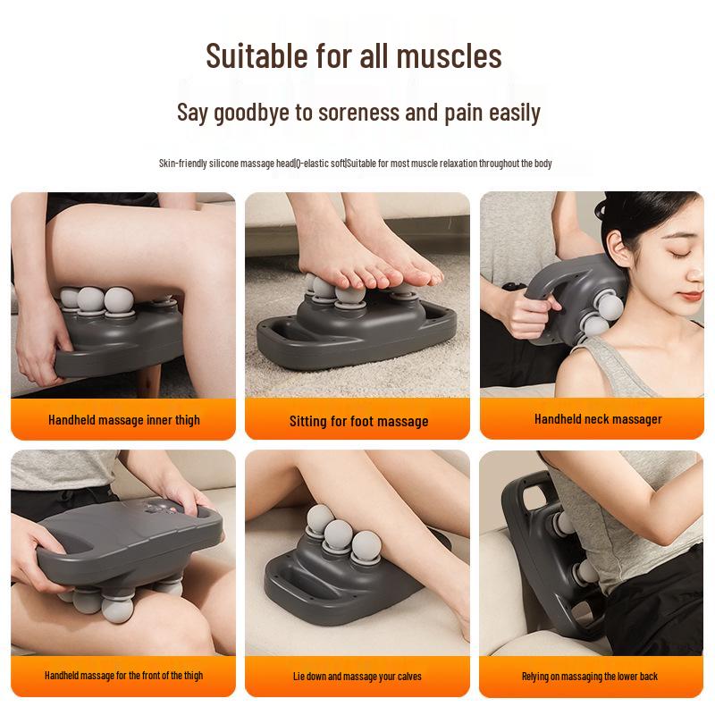 Six-Head Wireless Muscle Massager with Hot Compress and Adjustable High-Frequency Vibration