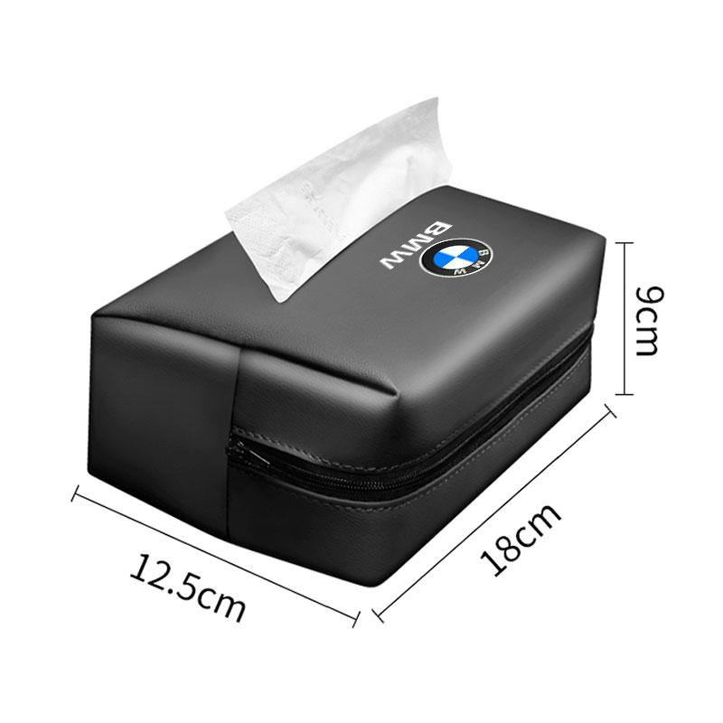 Car Tissue Bag For BMW 1 3 5 7 Series E38 E46 E60 E90 E87 G30 G20 G11 G70 X1X3X5 X6 X7 Seat Back Napkin Case Armrest Kleenex Box