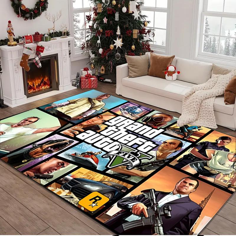 Theft Auto Rug Area Rug for Livingroom, Bedroom, Palyroom, Chair Rug, Office Rug, Floor Mat, Large Size Fan Christmas Birthday Gift