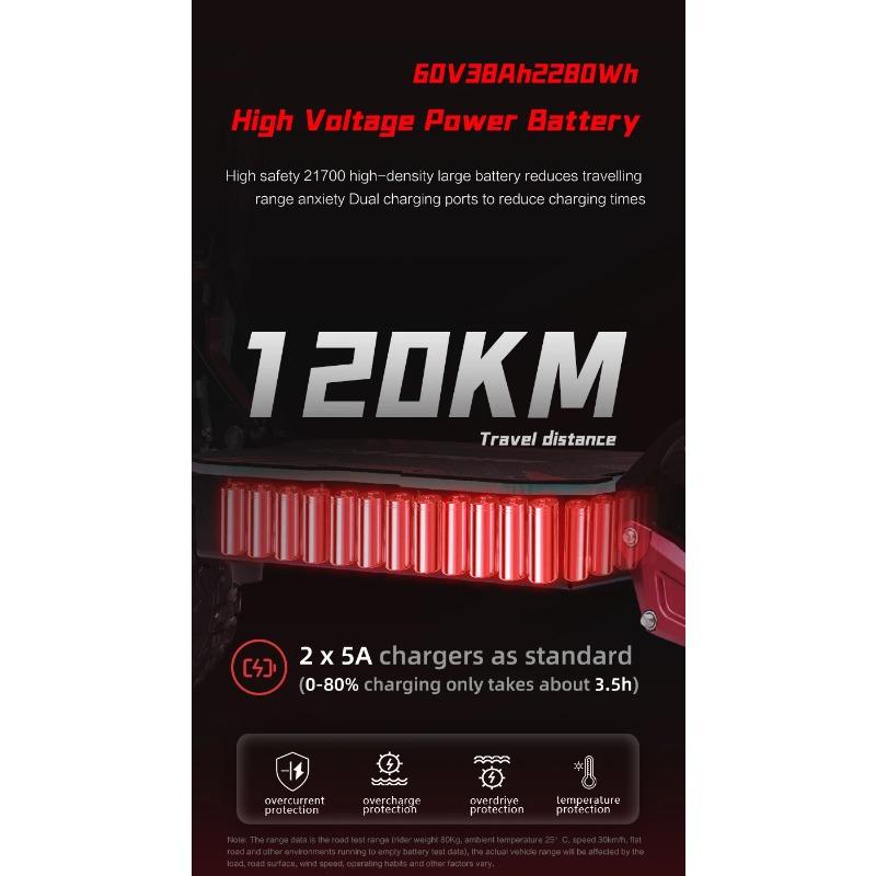 BOYUEDA S5 E-Scooter 6000W Dual Motor 60V38Ah NFC Activation Electric Scooter 11"off-road Tire Intelligent APP Control EScooters