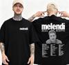 Rapper Melendi Tour 2025 Summer Merch 100 Pure Cotton Printed Tshirt Mens Retro Fashion High Quality Hip Hop Punk Oversized