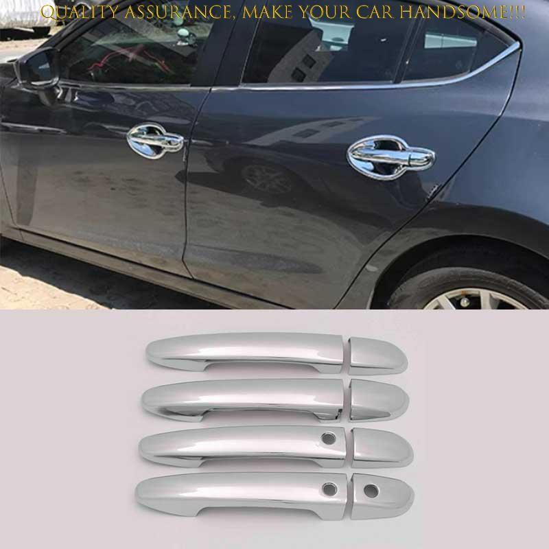 For Mazda 3 Axela 2014 -2018 Glossy Chrome Side Smart Door Handle Cover Trim 8PC