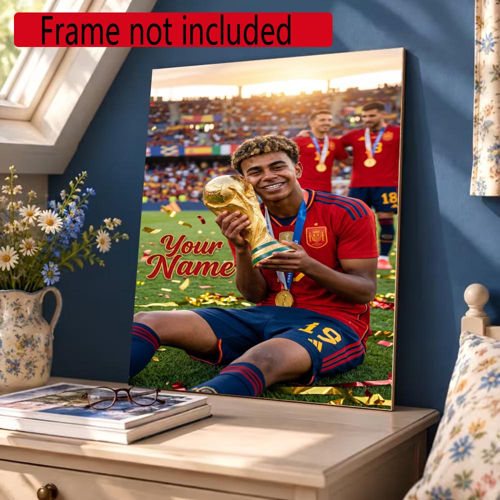 Lamin Yamal Customize Text Diamond Painting Round Diamond Mosaic Suitable For Beginners Diamond Painting Rhinestones Gift Frameless