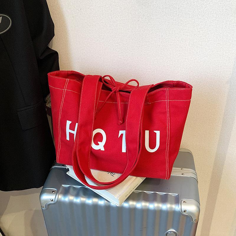 Canvas Bag Female College Students Class New Summer Versatile Large-capacity Bag Casual Tote Bag