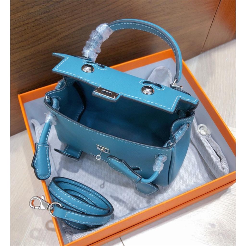 Smiley Bag 2025 New Cute Mini Messenger Bag First Layer Cowhide Shoulder Handbag Spoof Kelli Bag Woman