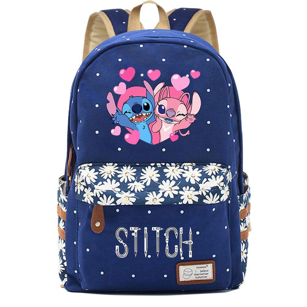 Lilo Stitch Backpack In Pink Or Blue Perfect For School Or Travel Made From High-quality Oxford Cloth