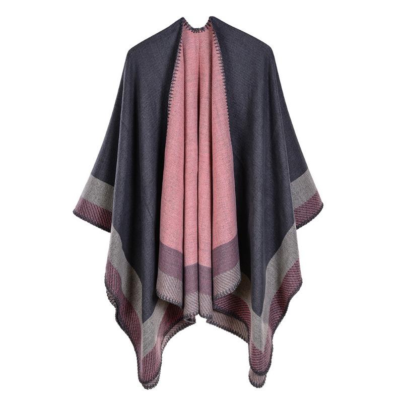New jacquard frame geometric warm shawl autumn and winter scarf lengthened thickened cape cape