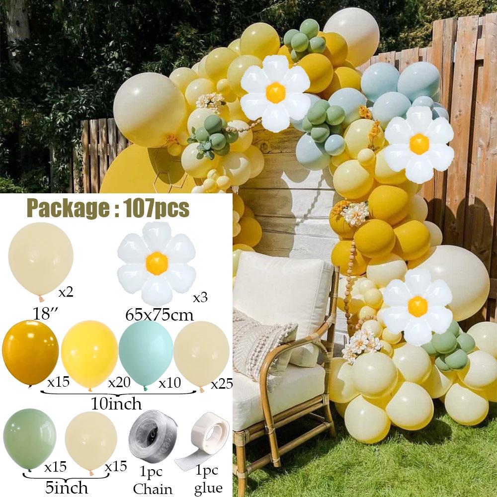 Little Daisy Balloon Chain Decorative Set Mother'S Day Flowers Balloon Arches, Birthday Party Wedding Arrangement Balloons