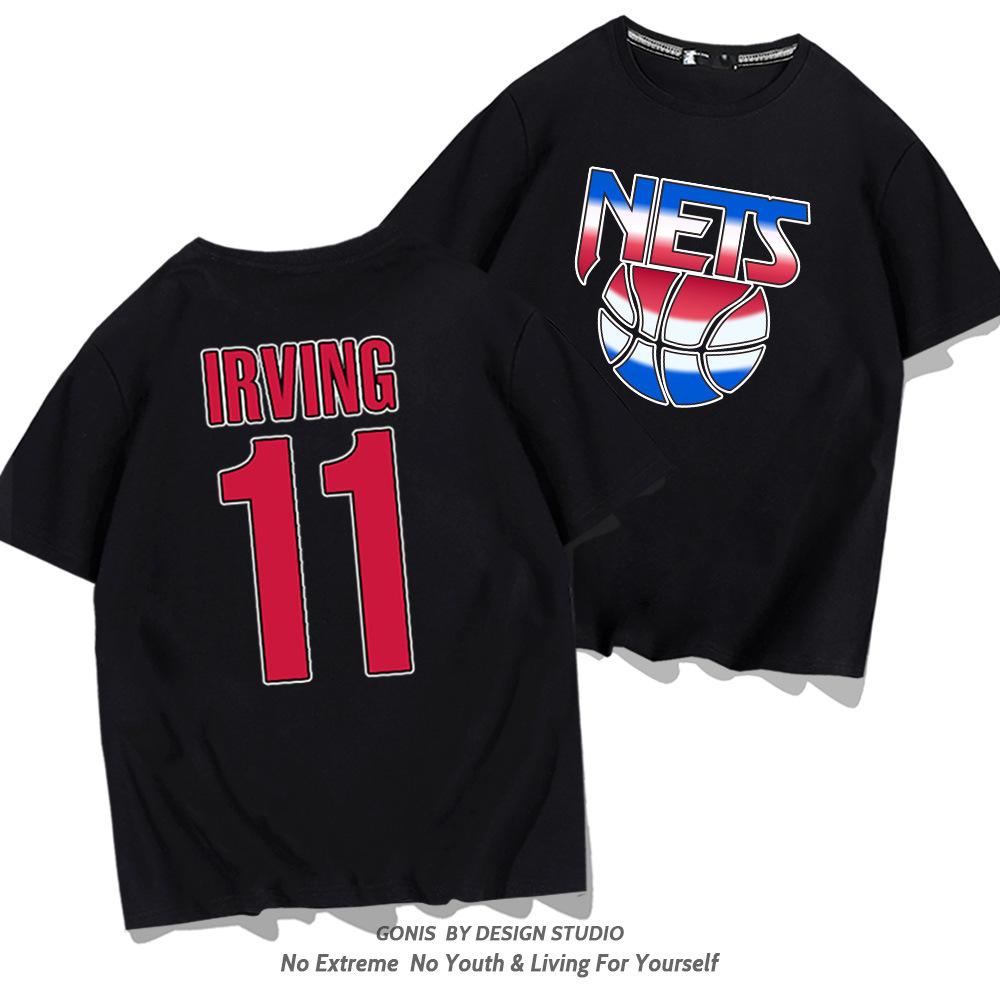 Nets Irving No. 11 Short Sleeve T-Shirt Men's Basketball Loose Cotton Half Sleeve Youth Student Clothes