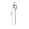 1 cucchiaio in acciaio inox con manico lungo, in argento, per caffè, tè, dessert, miscelazione, zuppa, utensili per bere, posate, stoviglie da cucina