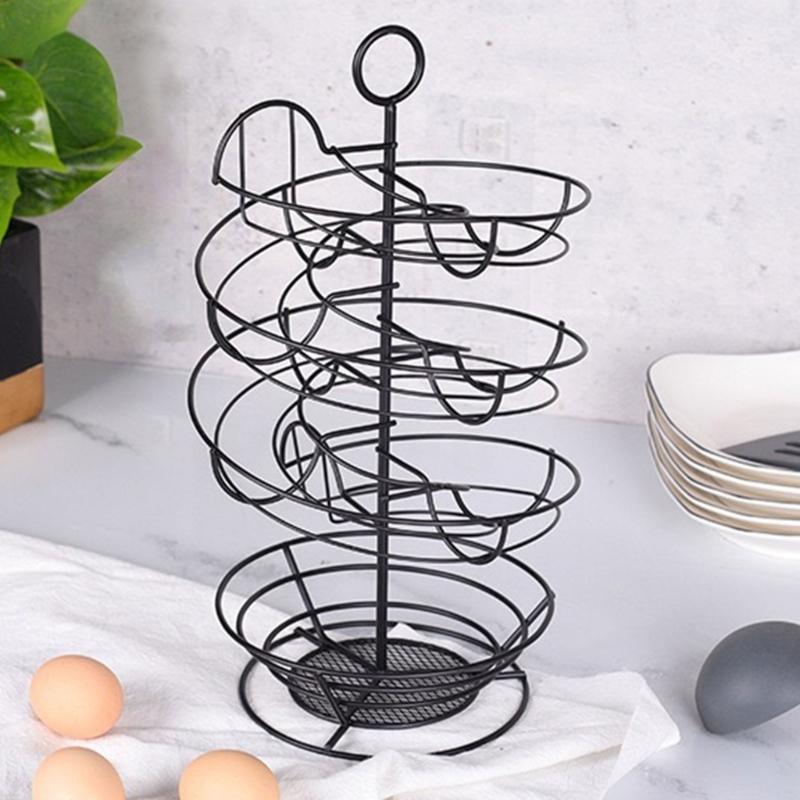 Helical Eggs Rack with Space Saving Design Holds 36 Eggs Includes Storage Box for Organized Refrigerator and Easy Kitchen Access