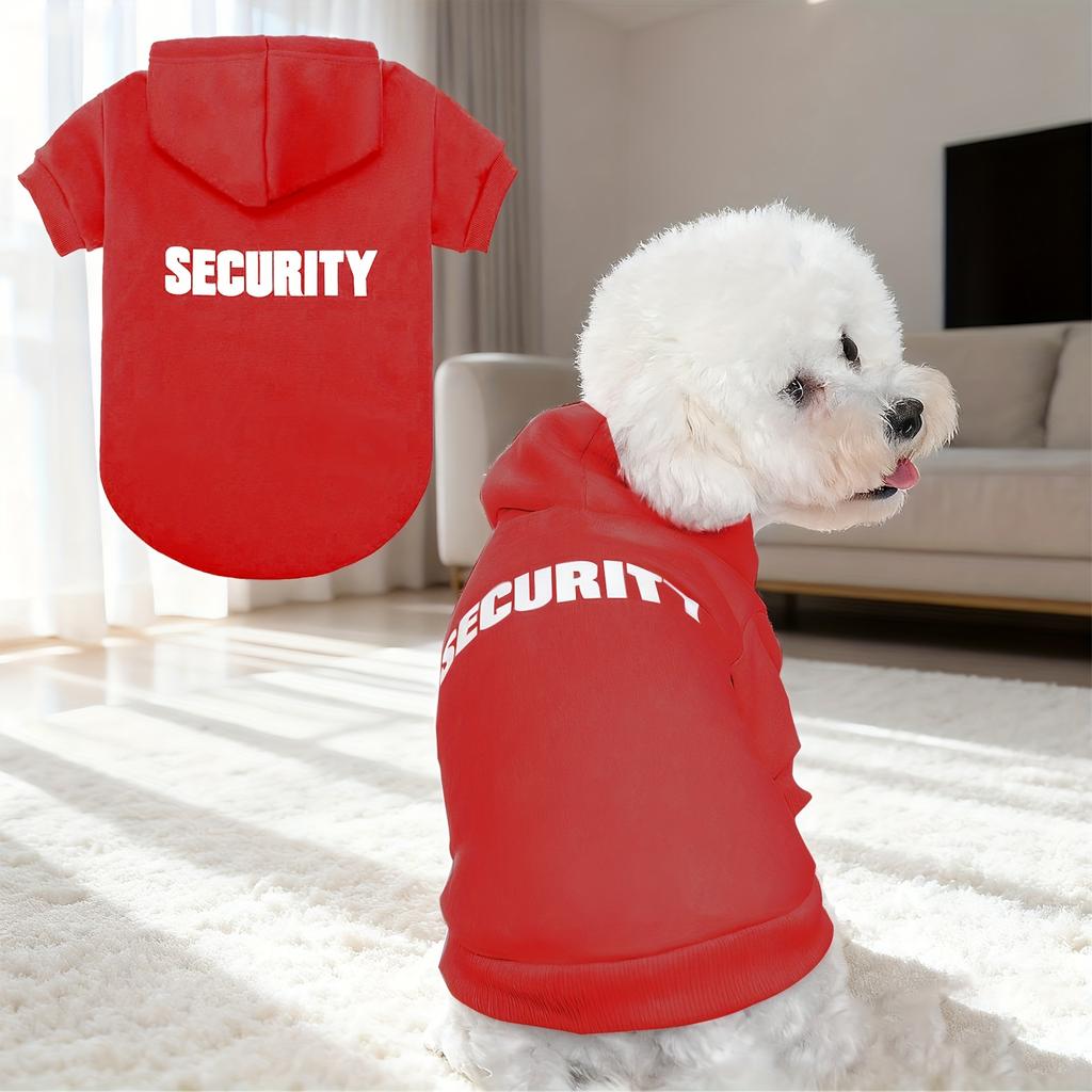 Security Printed Cozy Dog Hoodies Puppy Sweater Cold Dog Coats Pet Clothes Hooded for Dog Cat L-5XL Small Medium and Large Dogs
