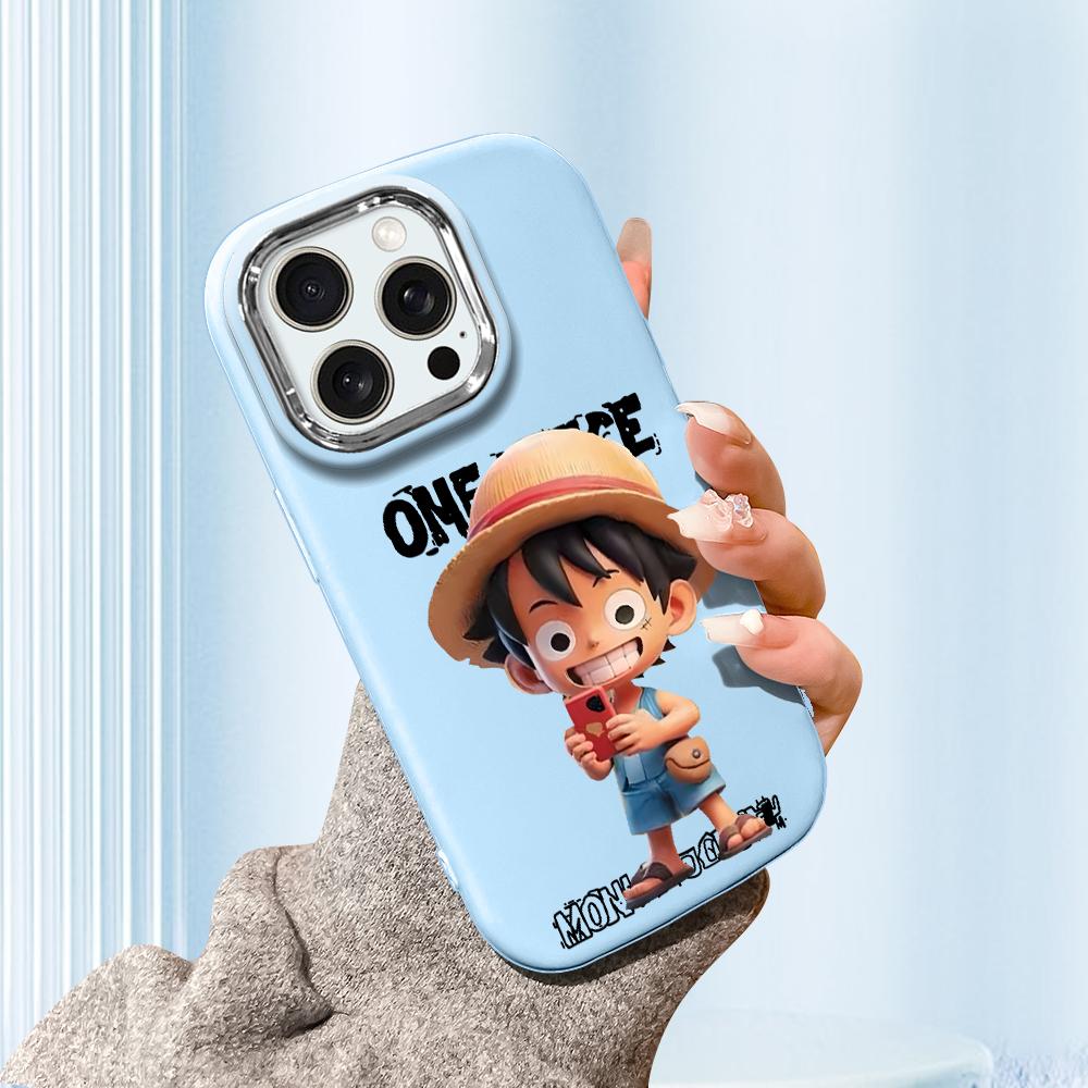 

Сплошной цвет с серебряным краем линзы, жирный корпус, мягкий жидкий силиконовый чехол из ТПУ, противоударный чехол для телефона для Huawei Honor iPhone Infinix Tecno Vivo iPhone 16 Pro Max синий