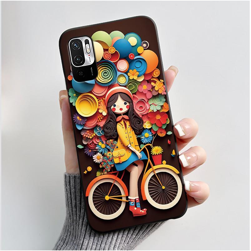 For Xiaomi Redmi Note 10 JE 10T JE Casing Cute Love Rabbit Funny Black Soft Silicone Phone Case For Redmi Note10 JE Bumper Cover