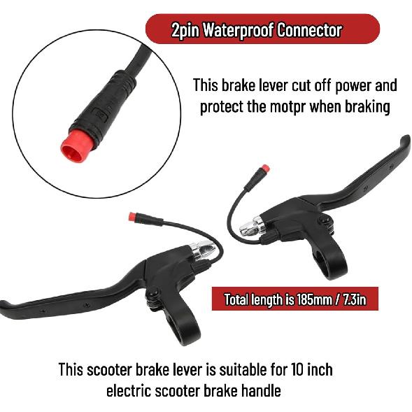 1Pair Electric Scooter Brake Lever Left Right Brake Handle with Connector Brake Levers Handle Grip Brake