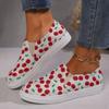 Fashion Trendy Canvas Shoes 2024 New Print Design Feel Round Toe One Step Daily Casual Comfortable Flat Shoes Zapatos De Mujer Sneakers