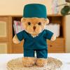 30cm Cute Soft Nurse Teddy Bear Plush Stuffed Doll Pink Uniform White Angel Nurse Little Bear Doll Doctor Little Bear Toy Gift