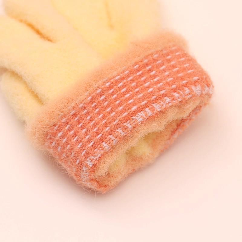 Knitted Winter Gloves for Kids: Cute and Warm Five-Finger Design for Boys and Girls