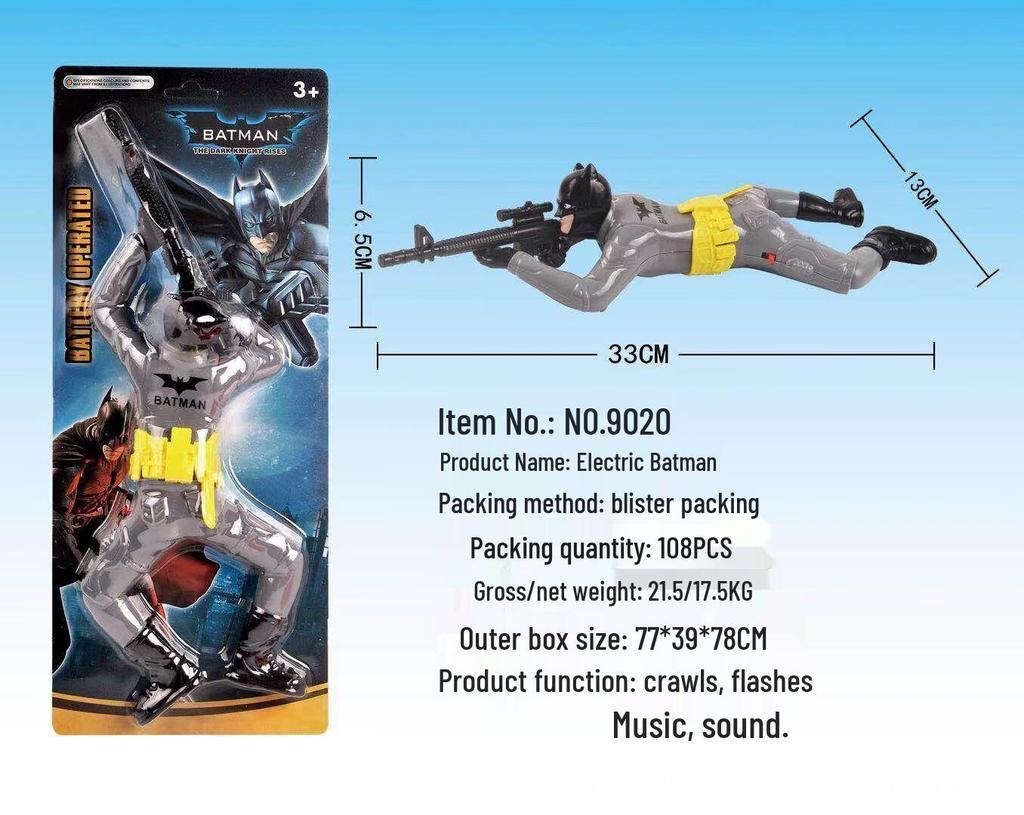 Electric Crawling Captain America & Spider-Man Toy: Lights, Sounds, Music Simulation