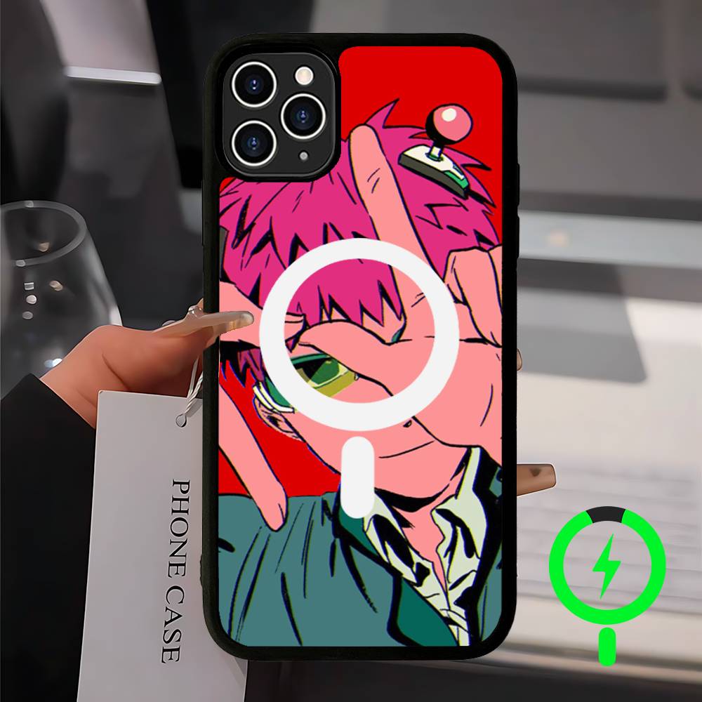 

Anime Saiki Kusuo Magnetic Matte Phone Case For IPhone 16 17 15 14 13 12 11 For Magsafe Wireless Charge Cover iPhone 12