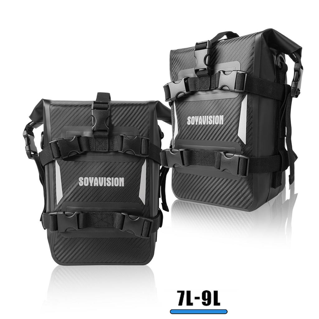 Reflective Motorcycle Dry Bag Bumper Crash Bar Bags 7L-9L/11L-13L Motorcycle Sissy Bar Back Seat Saddle Rack Side Tool Bag Pack