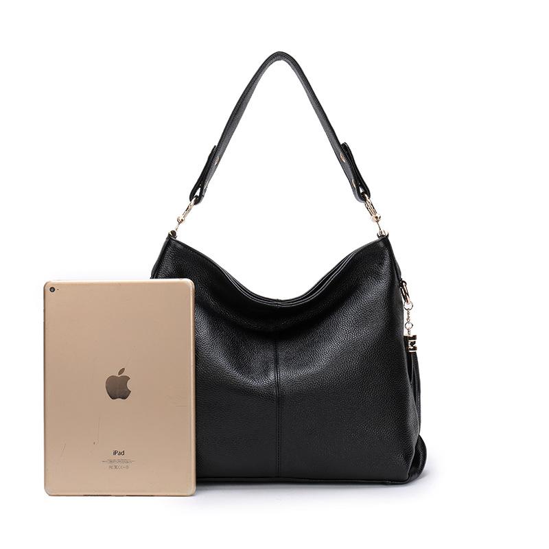 Trendy First-Layer Cowhide Bag Women'S Shoulder Underarm Messenger Bag Casual Fringed Mommy Bag Genuine Leather Women'S Bag