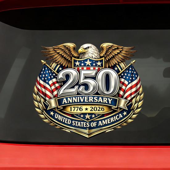250th Anniversary USA Flag Sticker Patriotic 1776-2026 250 Years America Car Decal Independence
