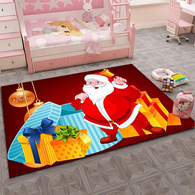 Funny Santa Claus Merry Christmas Carpet for Home Living Room Kid's Bedroom Sofa Doormat Kitchen Floor Rugs Anti-slip Decor Gift