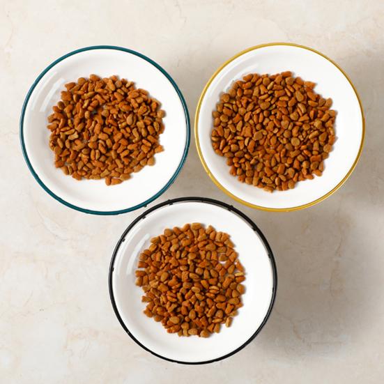 Yousheng Pet Bowl Ceramic Anti-overturn Raised Iron Stand Protect Cervical Vertebra Cats Dogs Water Food Feeding Dish Pet Supplies