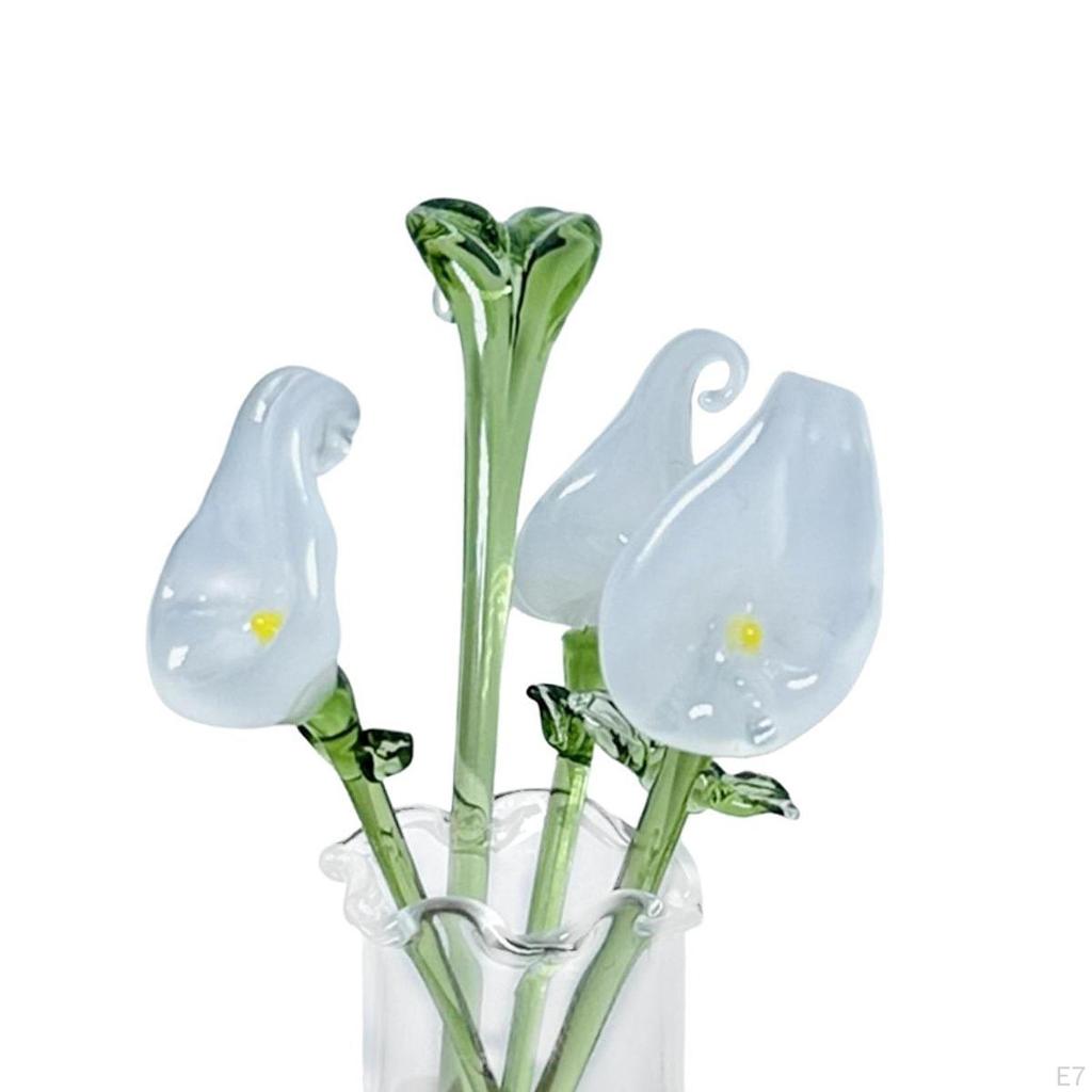 Artificial Flower Bouquet in Vase, Collectible Figurines for Home Decor Gifts