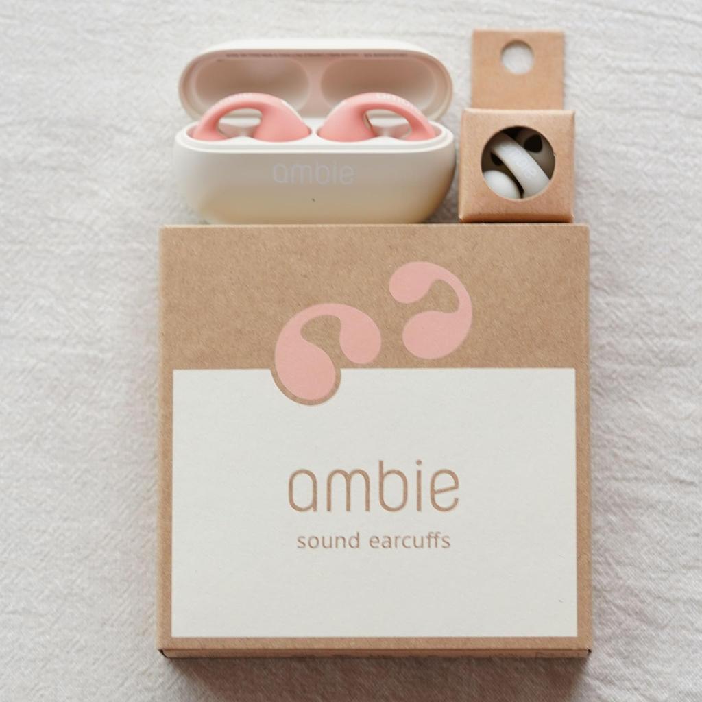 Ambie Sound Earcuffs Starter Set Earphone X AM-TW02 (FLAMINGO Beige)