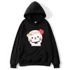 Cute Pretty BuBu Panda in Flowery Head Piece Hoodie DuDu Bear Dancing and Playing with A Guitar Sweatshirt Women Tops