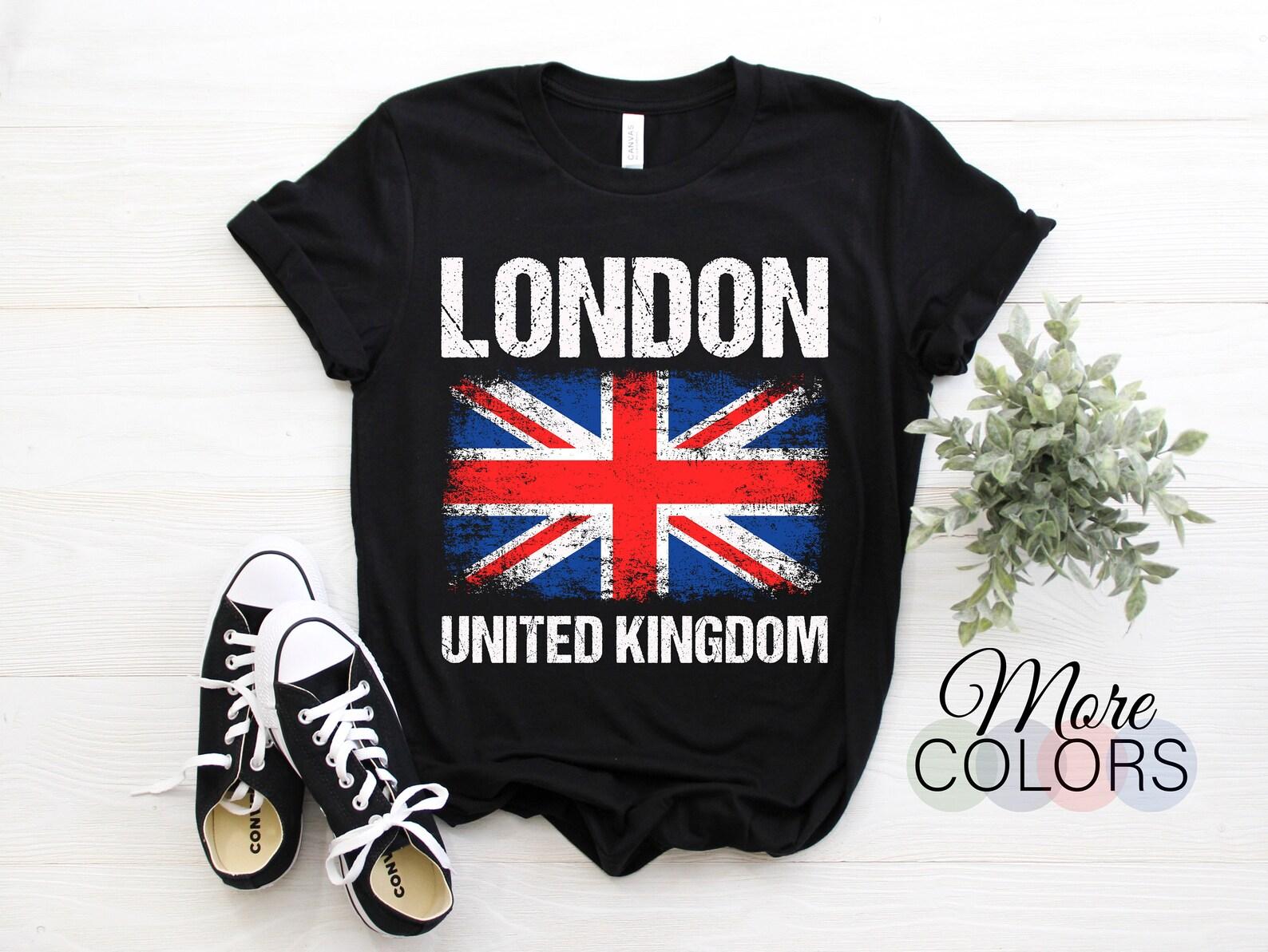 London United Kingdom UK Union Jack England T-Shirt, Vintage Souvenirs British Flag, Souvenir Birthday Present Gifts Visit Travel TShirt 100