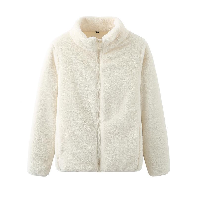 Autumn and Winter Coral Velvet Jacket for Women, Flannel Double-sided Fleece Jacket for Women, Warm and Thickened Jacket, Double-sided Fleece Lining