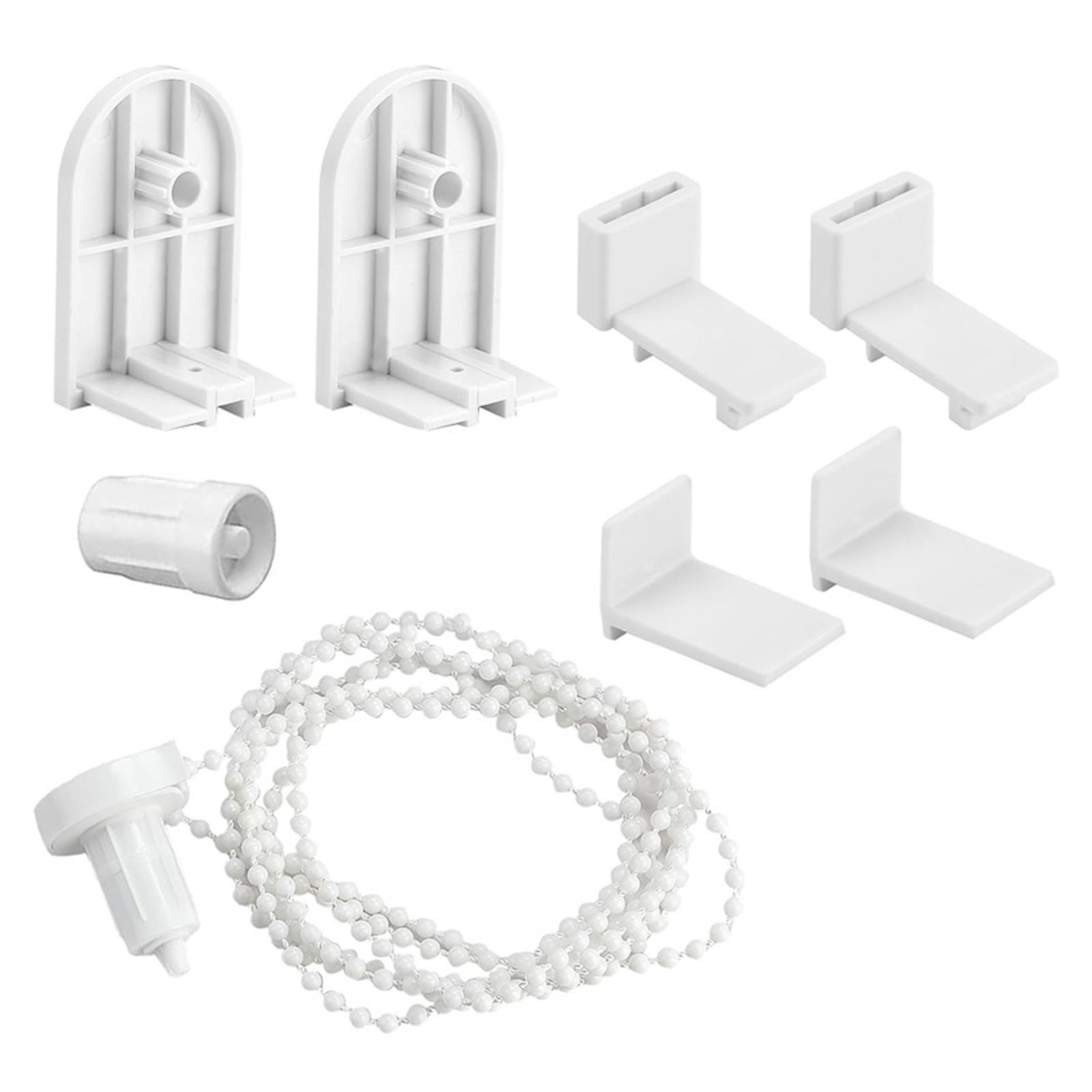 

1/2 Set Roller Blind Fittings 17mm Roller Blind Brackets with Beaded Chain Curtain Roller Accessories for Blinds Repair 1