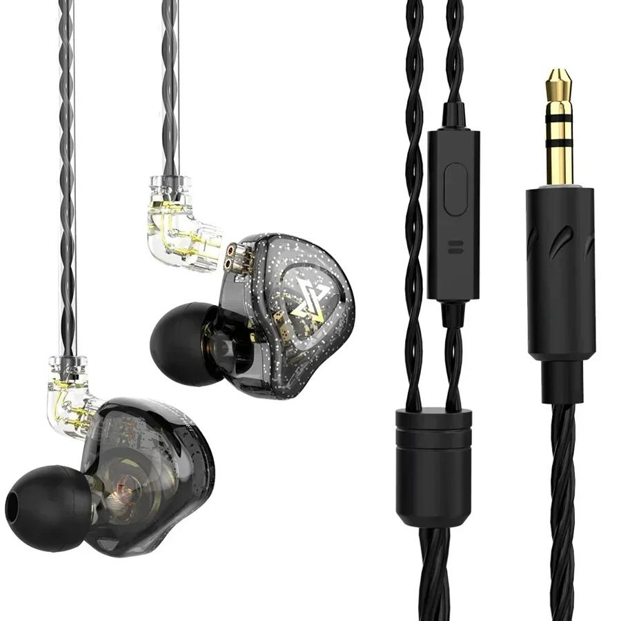 Fone de Ouvido Intra-Auricular QKZ AK6 Original 6 Unidades de Driver Dinâmico Fone de Ouvido Com Microfone Estéreo Esportivo HIFI Subwoofer Headset Monitor Fones de Ouvido