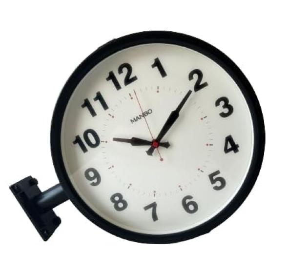 

wall clock manbo wall clock Diameter 30CM 2kg wall clock Black Radio-controlled double-sided Double-sided - Double-faced (Black) [Used] чёрный