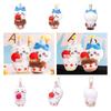 Cute Self-mocking Bear Birthday Party Cake Plush Toy Hanging Pendant Cartoon Doll Bag Decoration Gift Blue/pink